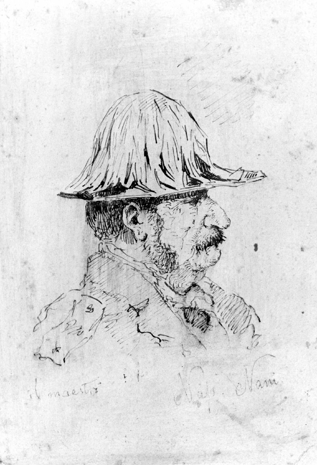 ritratto d'ufficiale (disegno) di Nani Napoleone (sec. XIX)