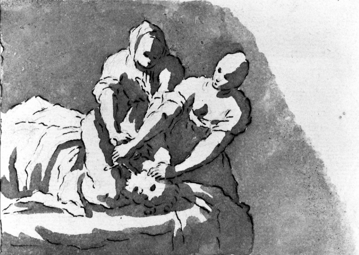 Giuditta decapita Oloferne (disegno) di Bassetti Marcantonio (sec. XVII)