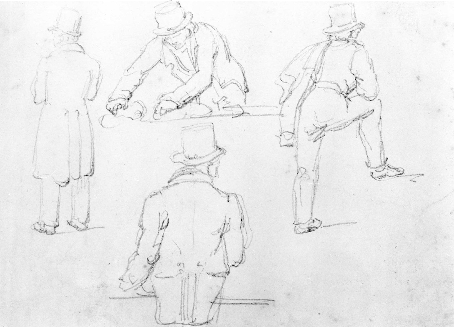 figure maschili (disegno) di Recchia Angelo (seconda metà sec. XIX)