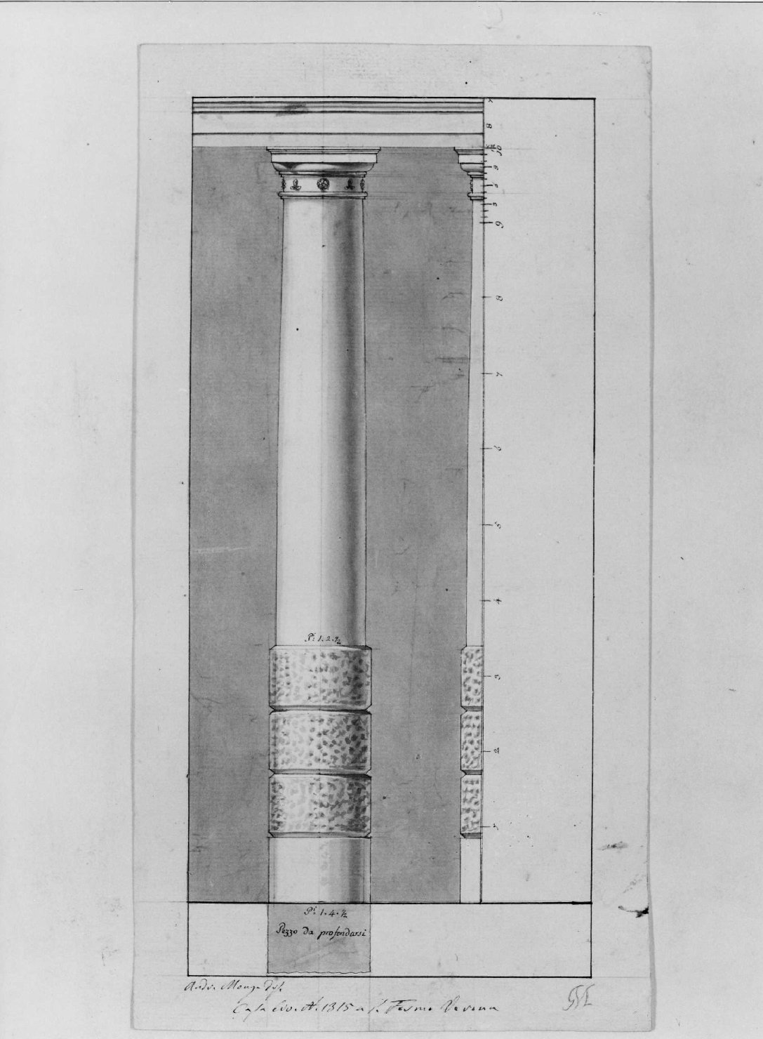 colonna (disegno, serie) di Monga Andrea (prima metà sec. XIX)