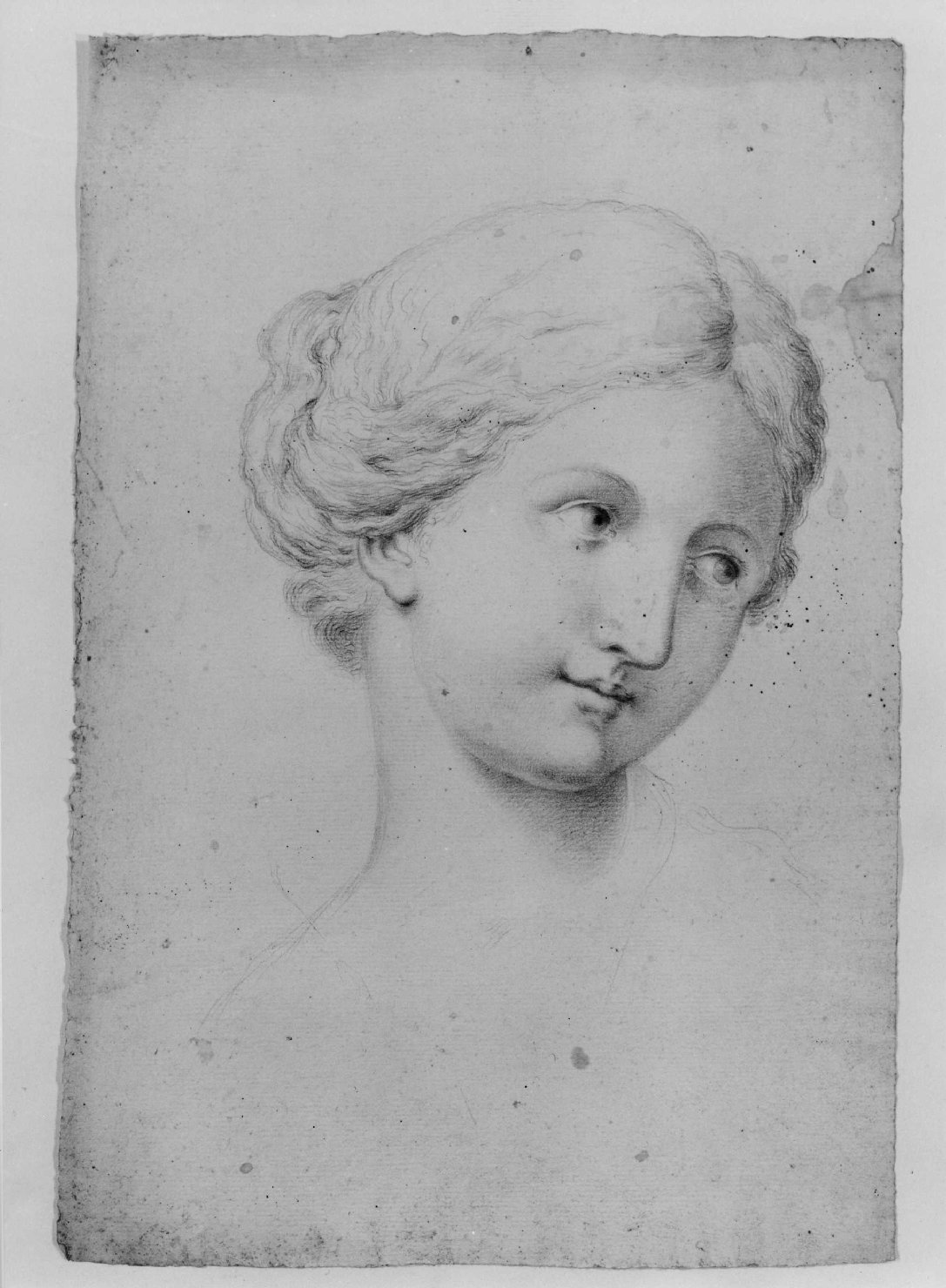 testa di fanciulla (disegno) di Cartolari Fabrizio (secc. XVIII/ XIX)