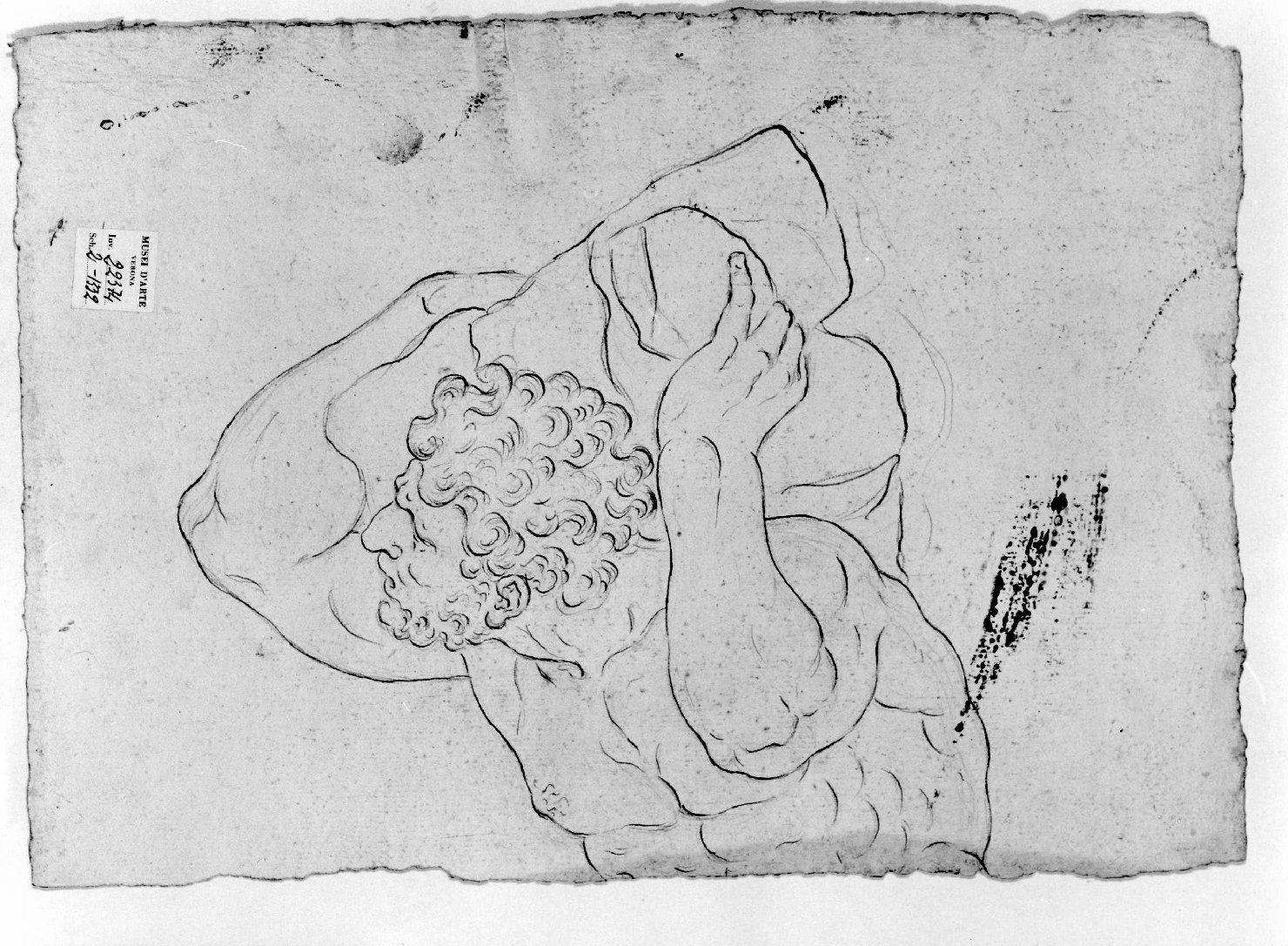 figura maschile nuda (disegno) di Cartolari Fabrizio (secc. XVIII/ XIX)