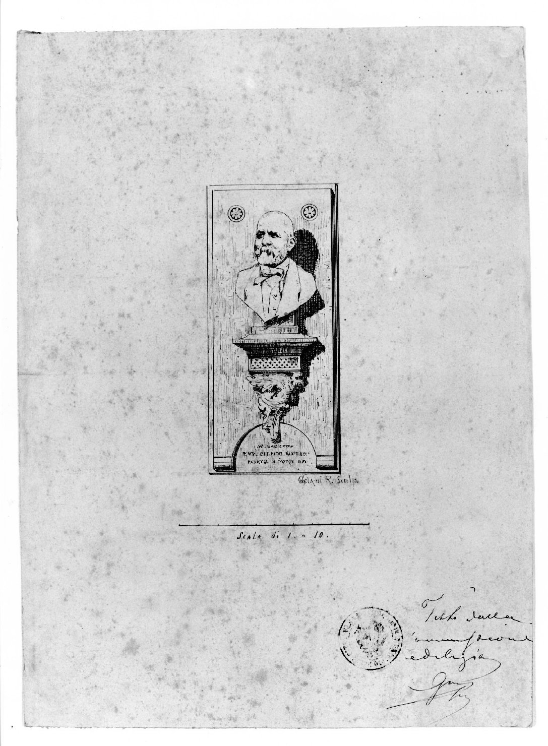 busto di uomo (disegno) di Cristani Romeo (fine/inizio secc. XIX/ XX)