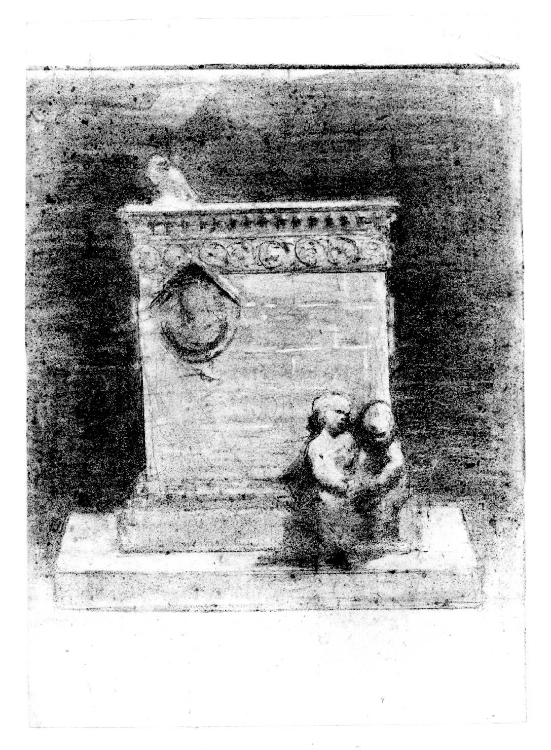 monumento funerario (disegno) di Cristani Romeo (fine/inizio secc. XIX/ XX)