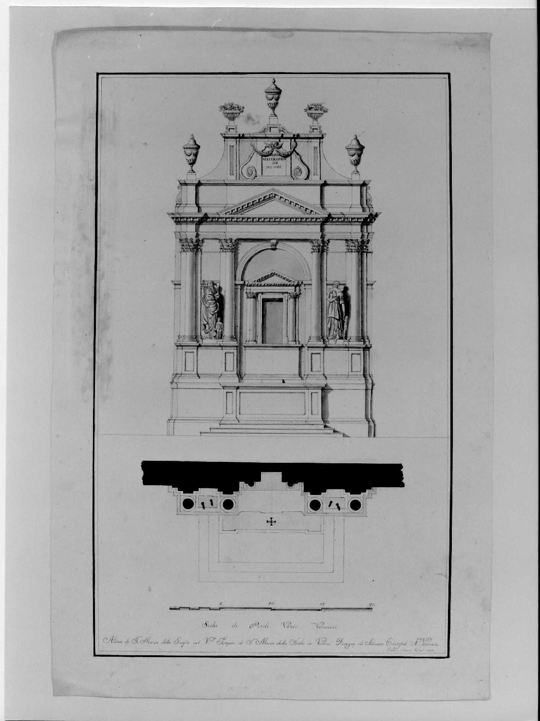 altare (disegno) di Avesani Gaetano (sec. XIX)