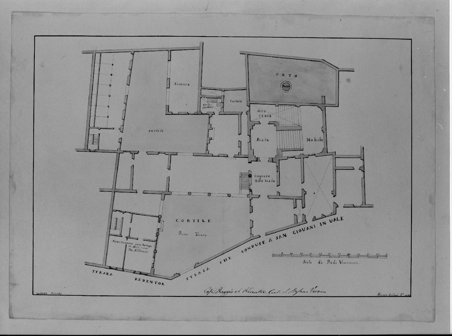 pianta di edificio (disegno) di Avesani Gaetano (sec. XIX)