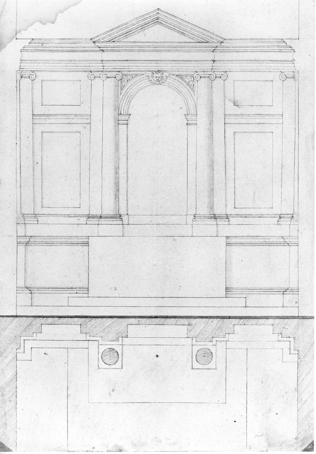 cappella (disegno) di Farinati Paolo (bottega) (secc. XVI/ XVII)