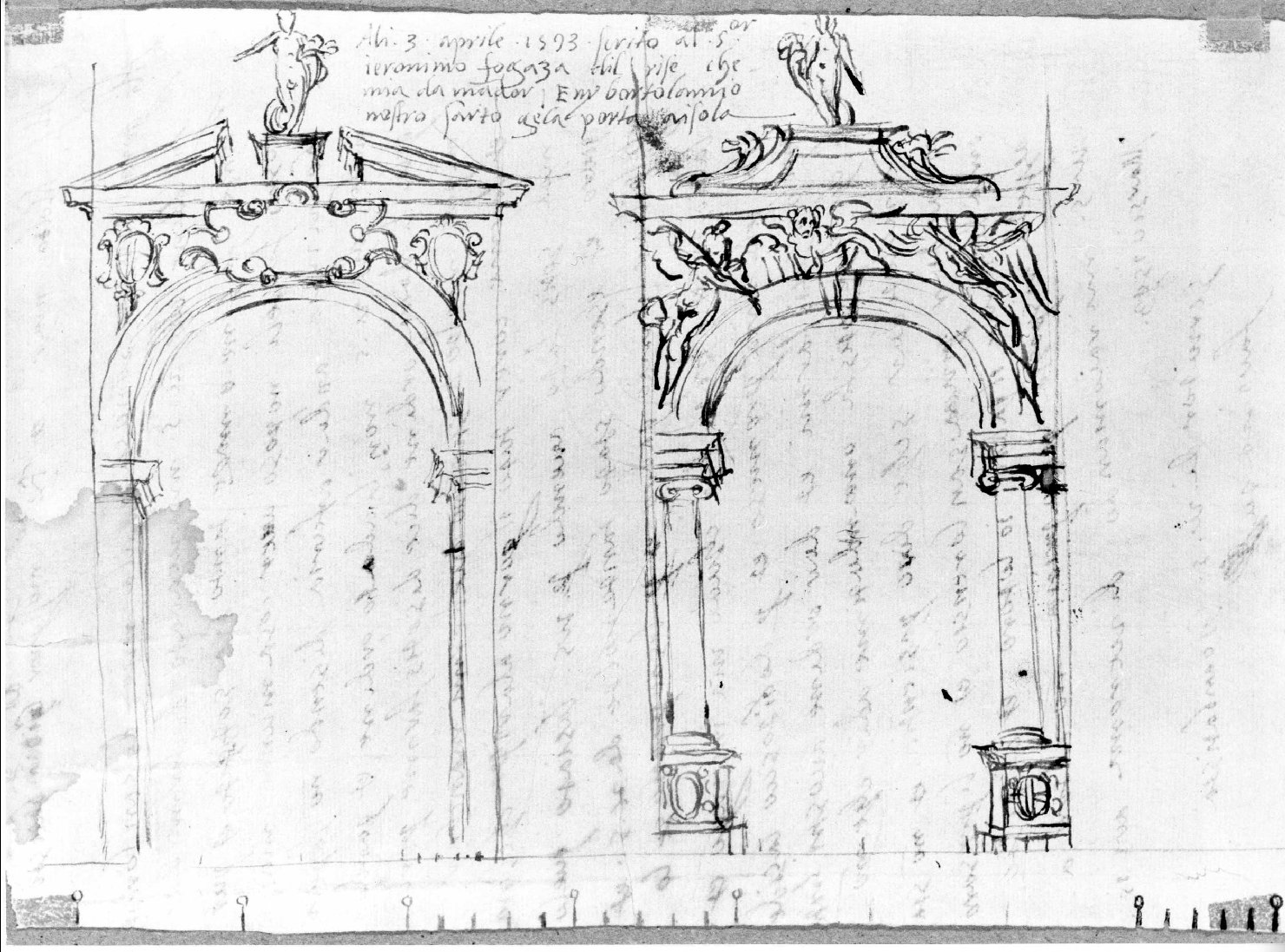 portale (disegno) di Farinati Paolo (seconda metà sec. XVI)