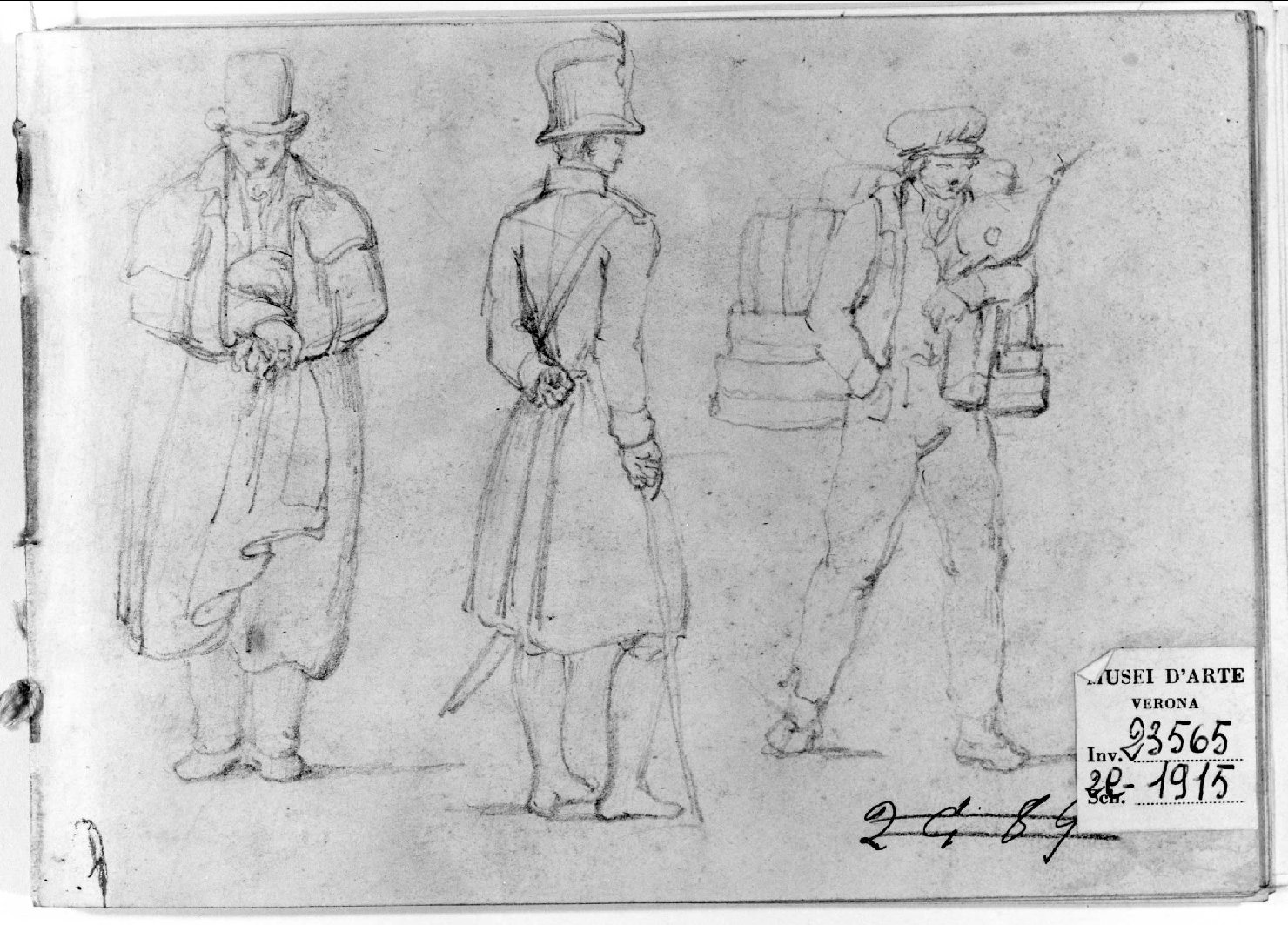 figure maschili (disegno, serie) di Canella Carlo (seconda metà sec. XIX)