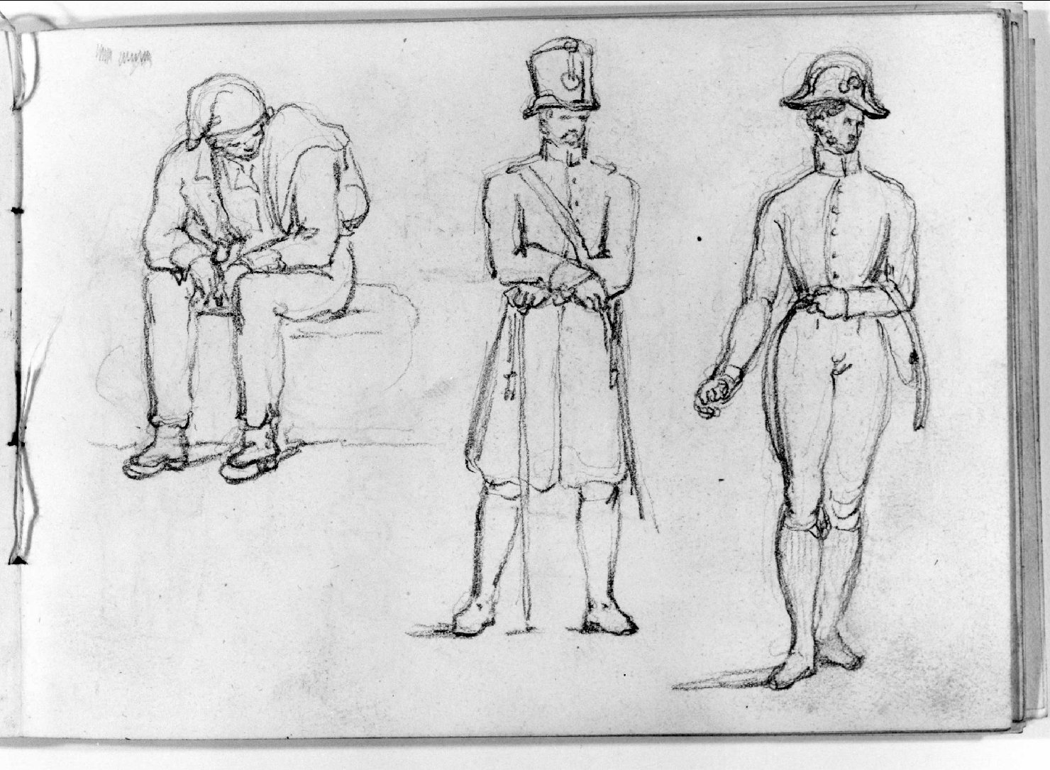 figure maschili (disegno, serie) di Canella Carlo (seconda metà sec. XIX)