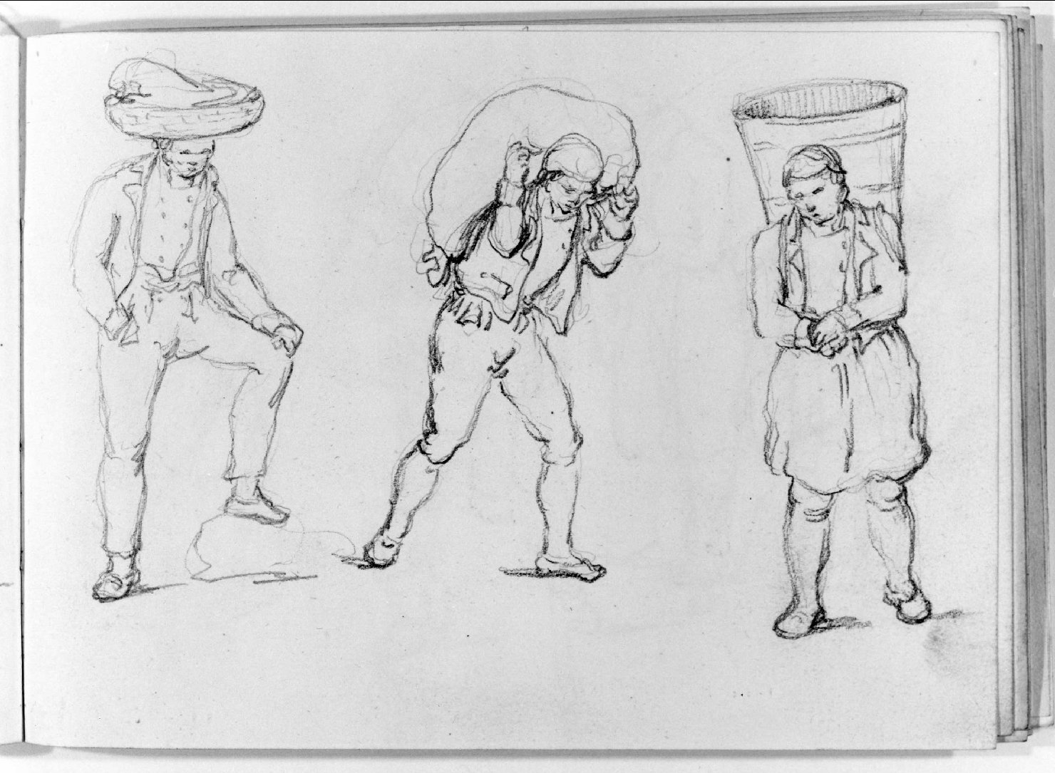 figure maschili (disegno, serie) di Canella Carlo (seconda metà sec. XIX)