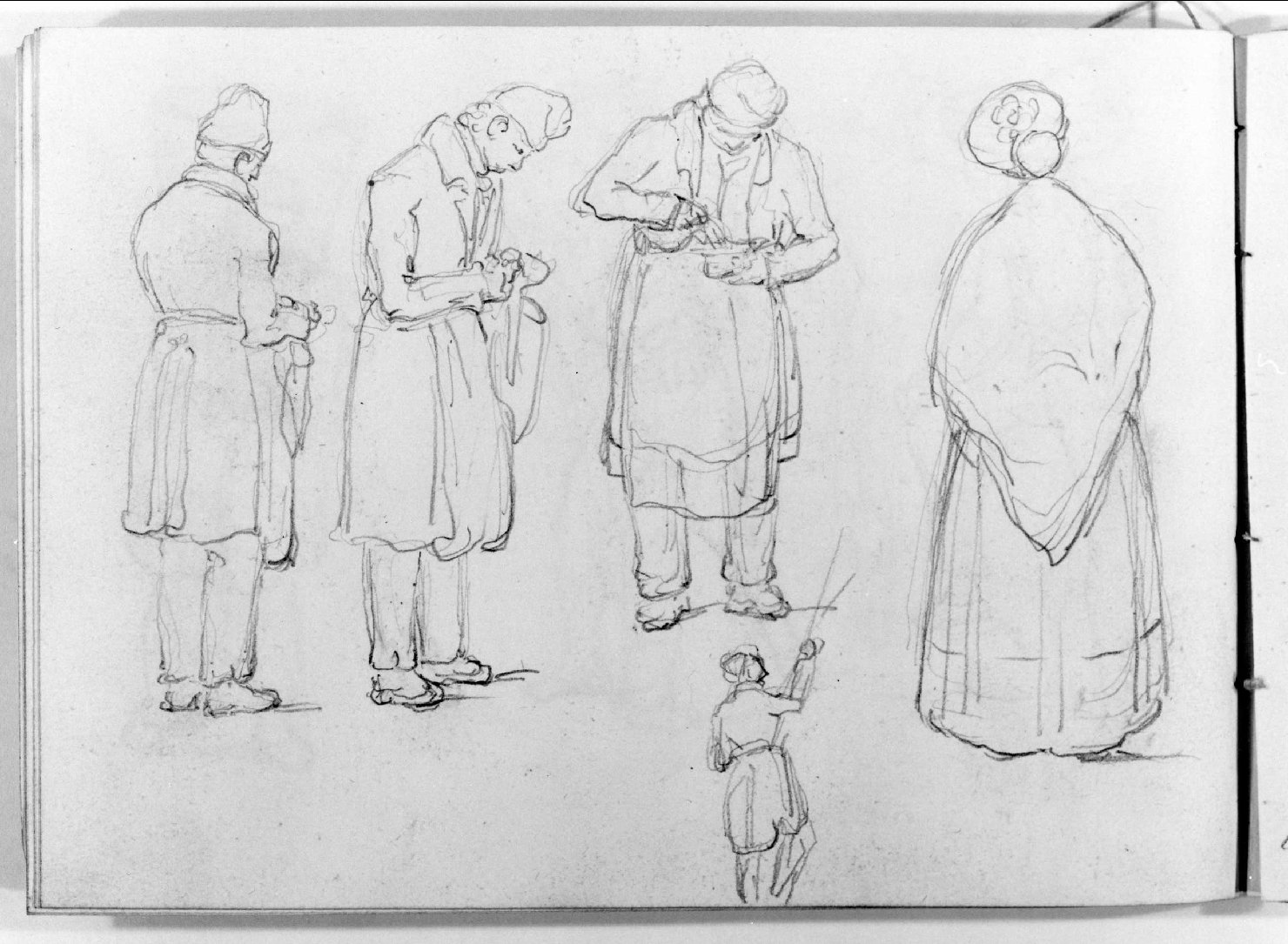 figure maschili e femminili (disegno, serie) di Canella Carlo (seconda metà sec. XIX)