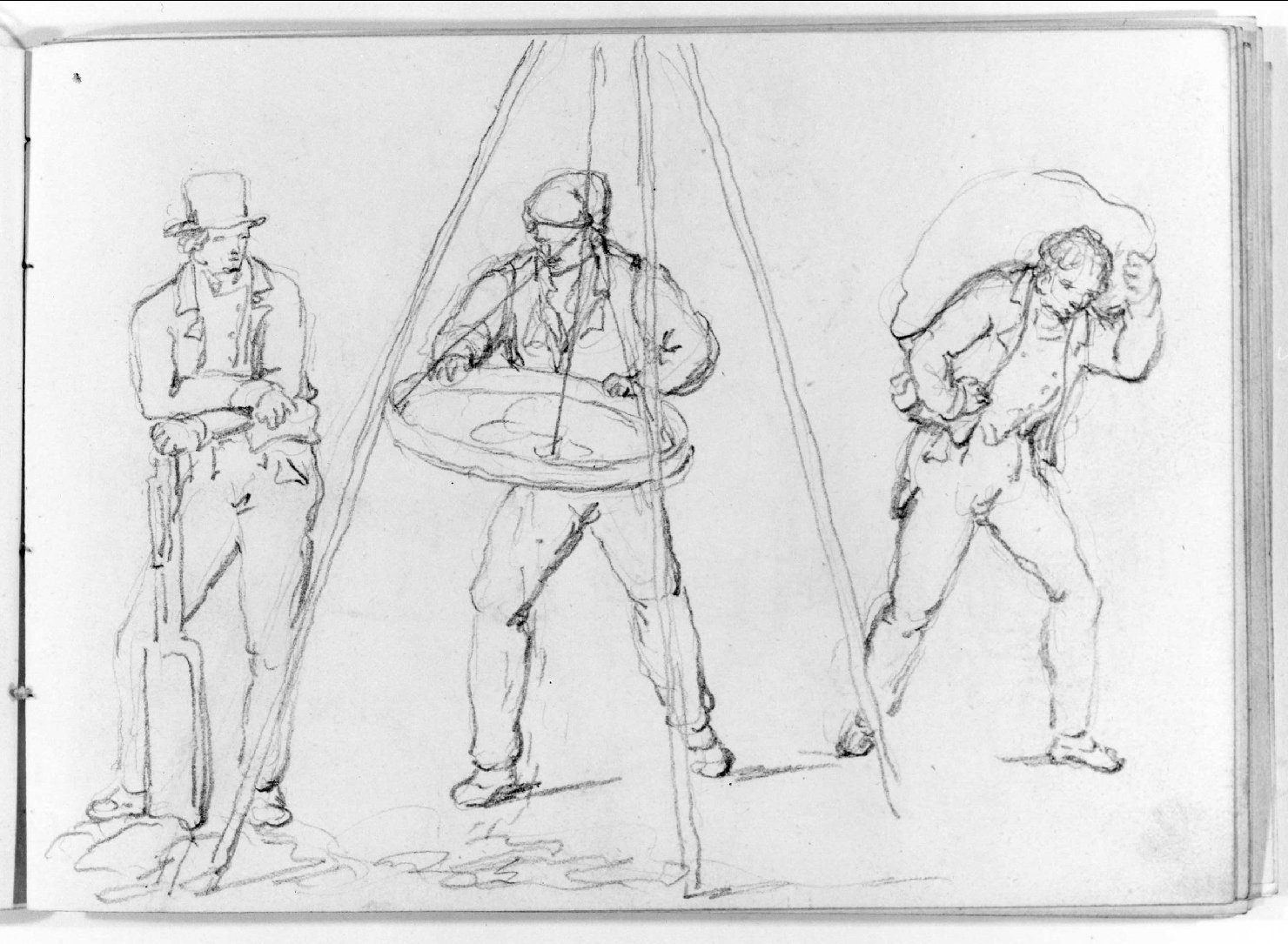 figure maschili (disegno, serie) di Canella Carlo (seconda metà sec. XIX)