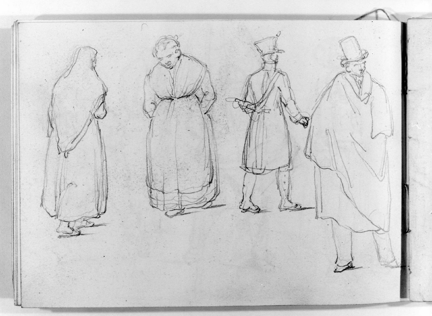 figure maschili e femminili (disegno, serie) di Canella Carlo (seconda metà sec. XIX)