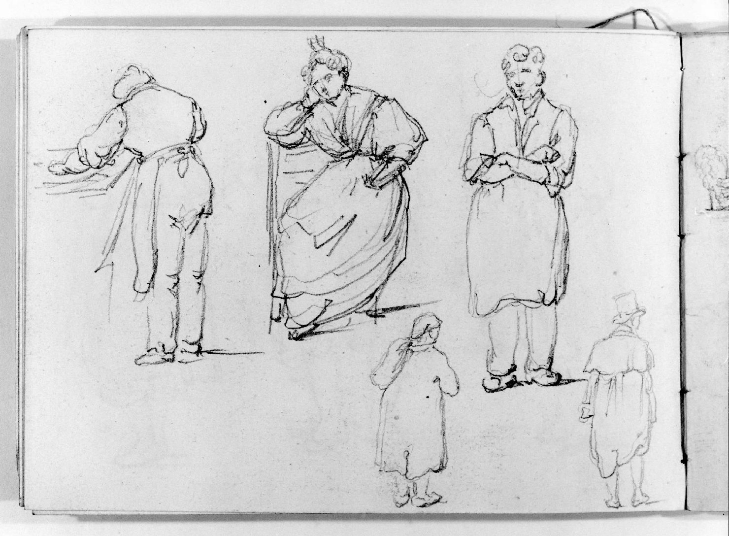 figure maschili e femminili (disegno, serie) di Canella Carlo (seconda metà sec. XIX)