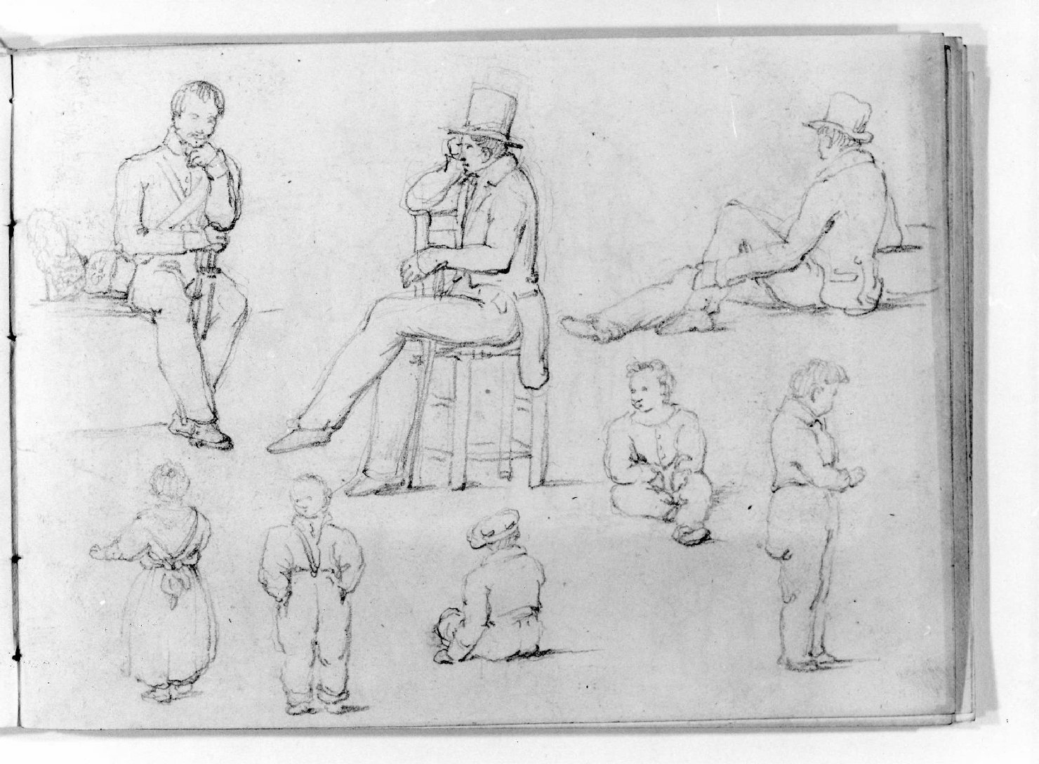 figure maschili e femminili (disegno, serie) di Canella Carlo (seconda metà sec. XIX)