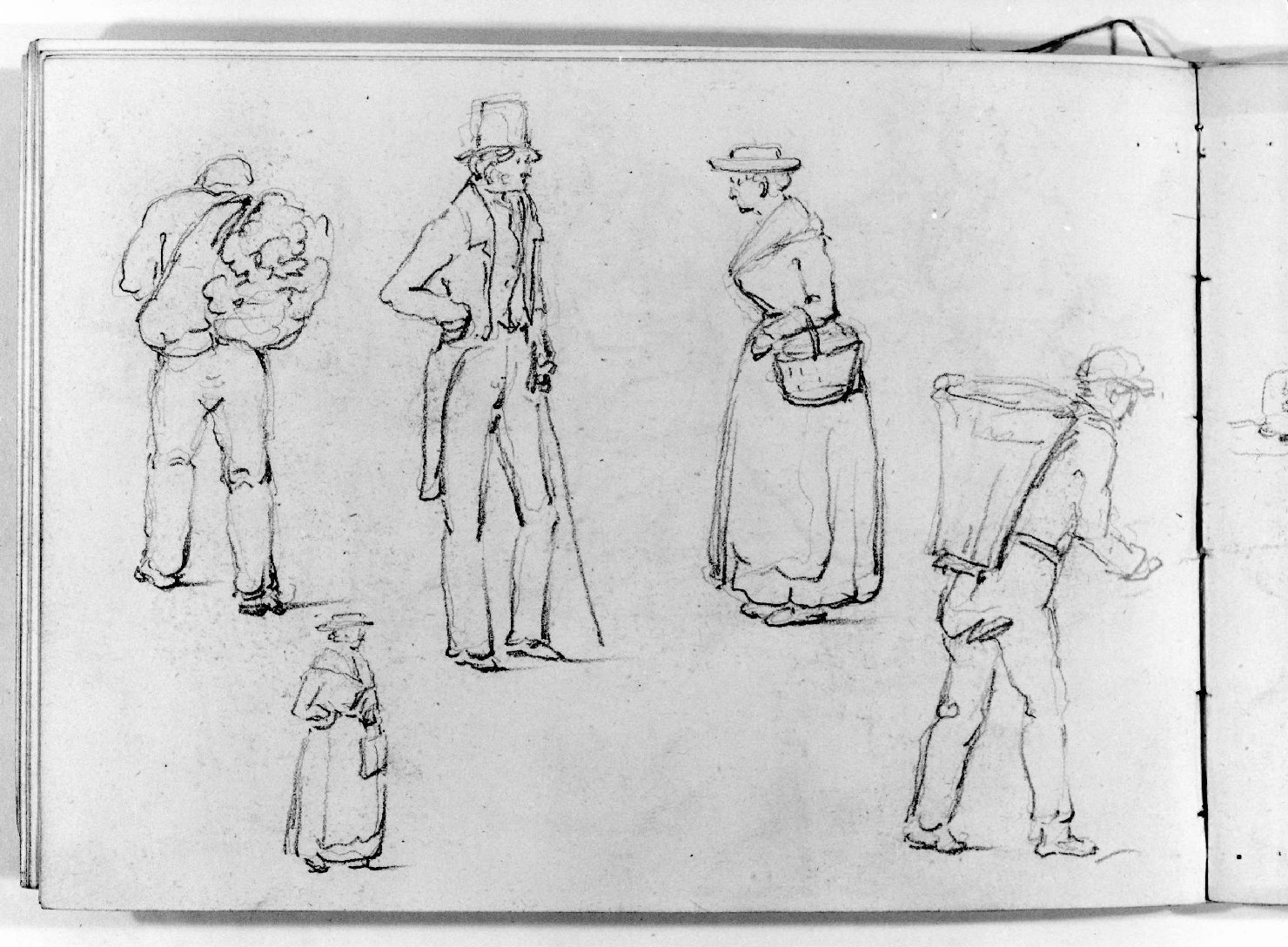 figure maschili e femminili (disegno, serie) di Canella Carlo (seconda metà sec. XIX)