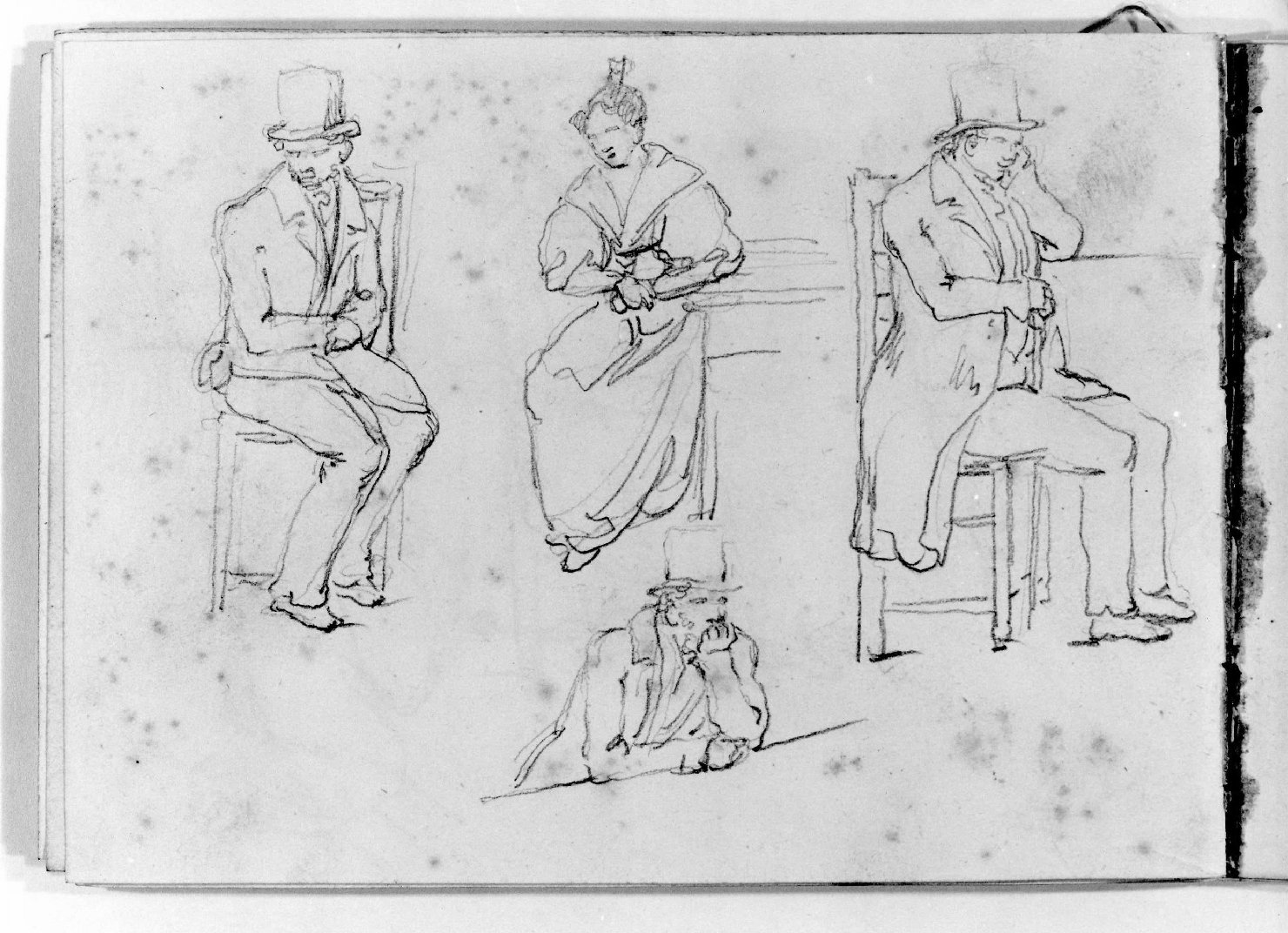 figure maschili e femminili (disegno, serie) di Canella Carlo (seconda metà sec. XIX)