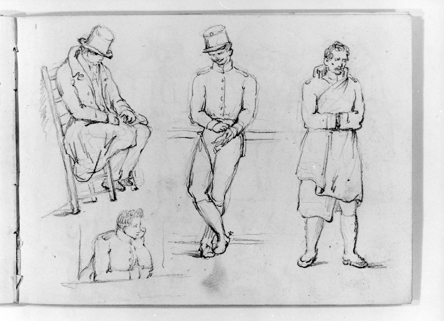 figure maschili e femminili (disegno, serie) di Canella Carlo (seconda metà sec. XIX)