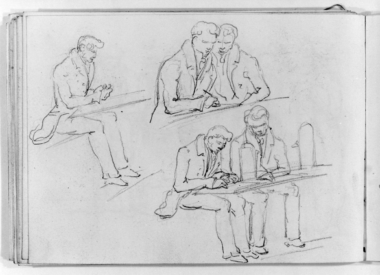 figure maschili (disegno, serie) di Canella Carlo (seconda metà sec. XIX)