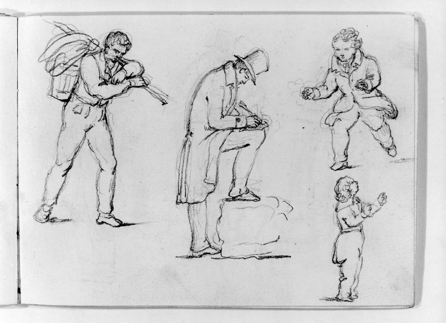 figure maschili (disegno, serie) di Canella Carlo (seconda metà sec. XIX)