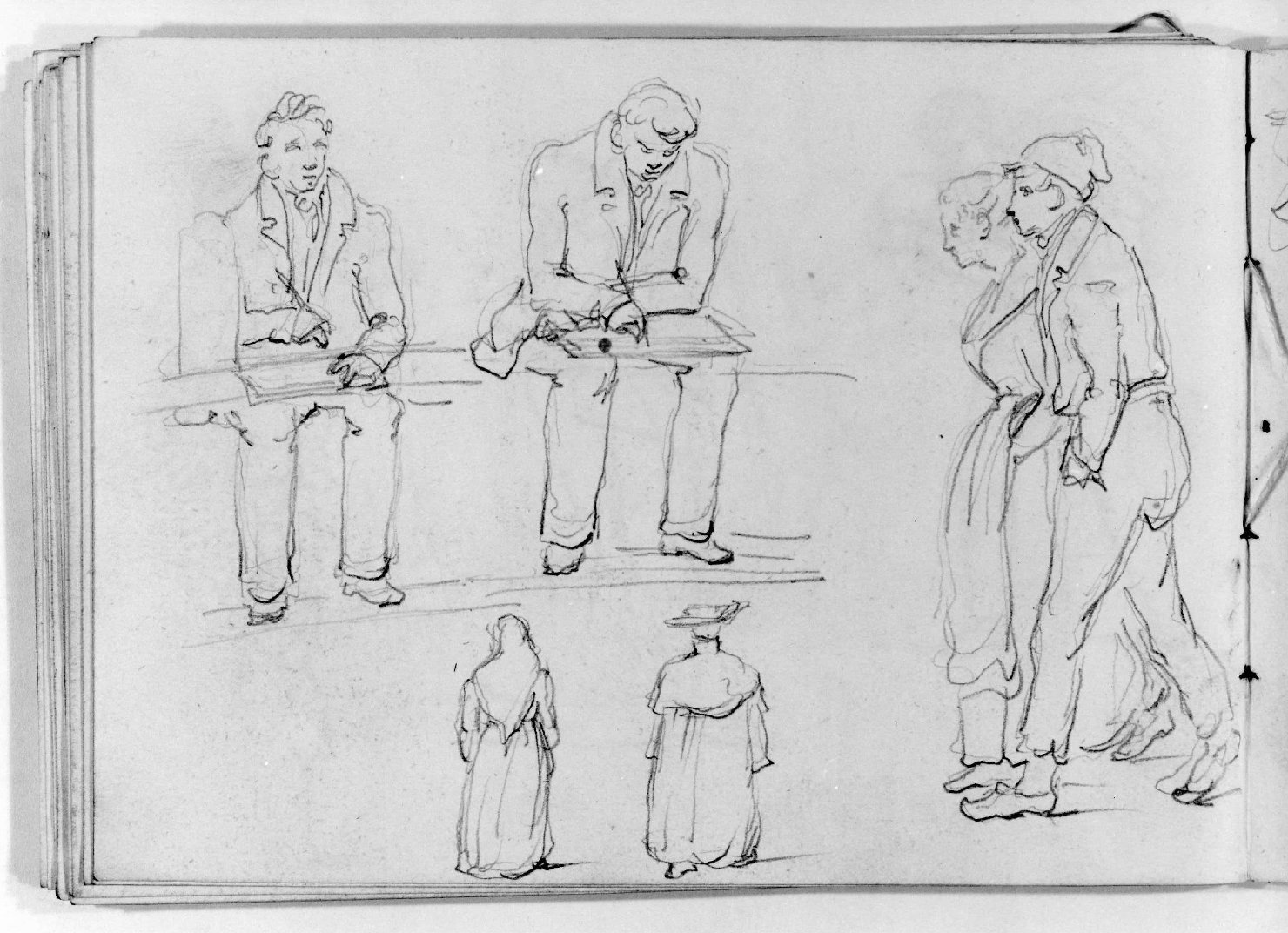 figure maschili e femminili (disegno, serie) di Canella Carlo (seconda metà sec. XIX)