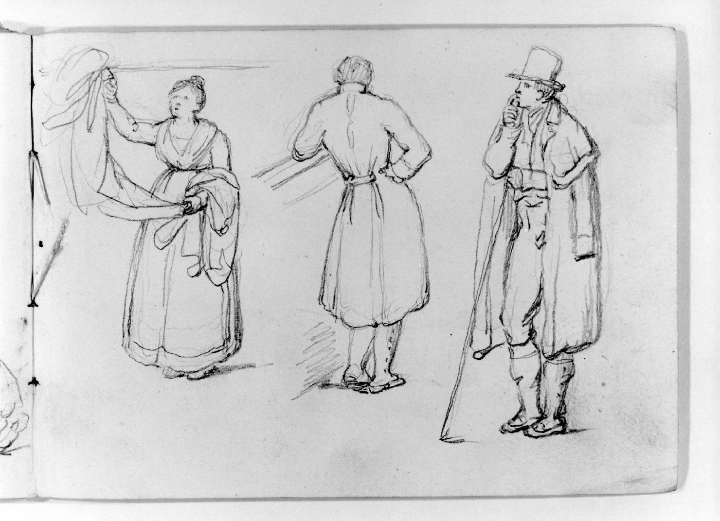 figure maschili e femminili (disegno, serie) di Canella Carlo (seconda metà sec. XIX)