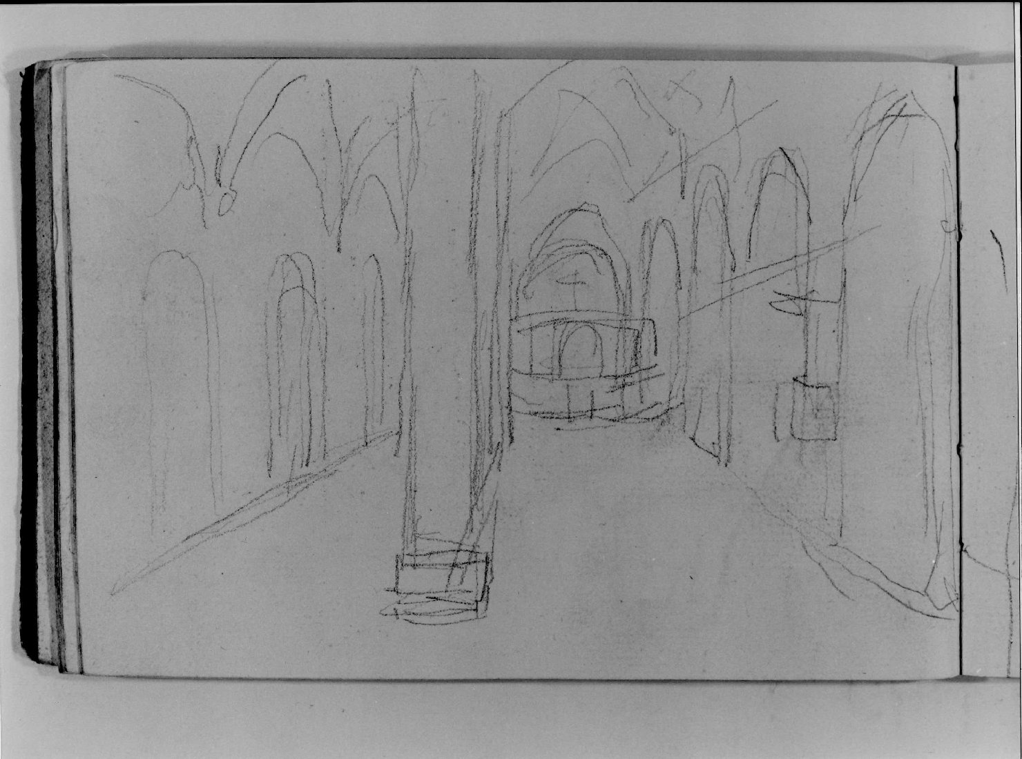 interno di chiesa (disegno, serie) di Canella Carlo (prima metà sec. XIX)