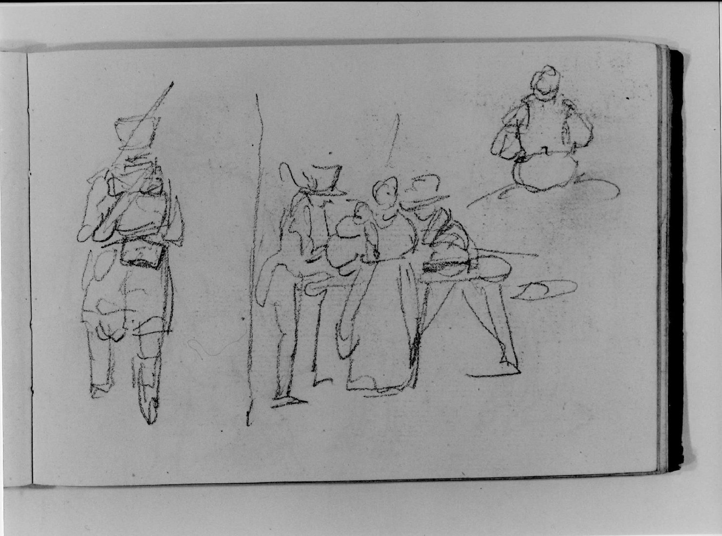 figure maschili e femminili (disegno, serie) di Canella Carlo (prima metà sec. XIX)