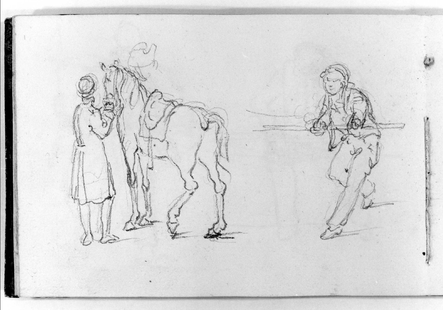 figure, cavallo (disegno, serie) di Canella Carlo (seconda metà sec. XIX)