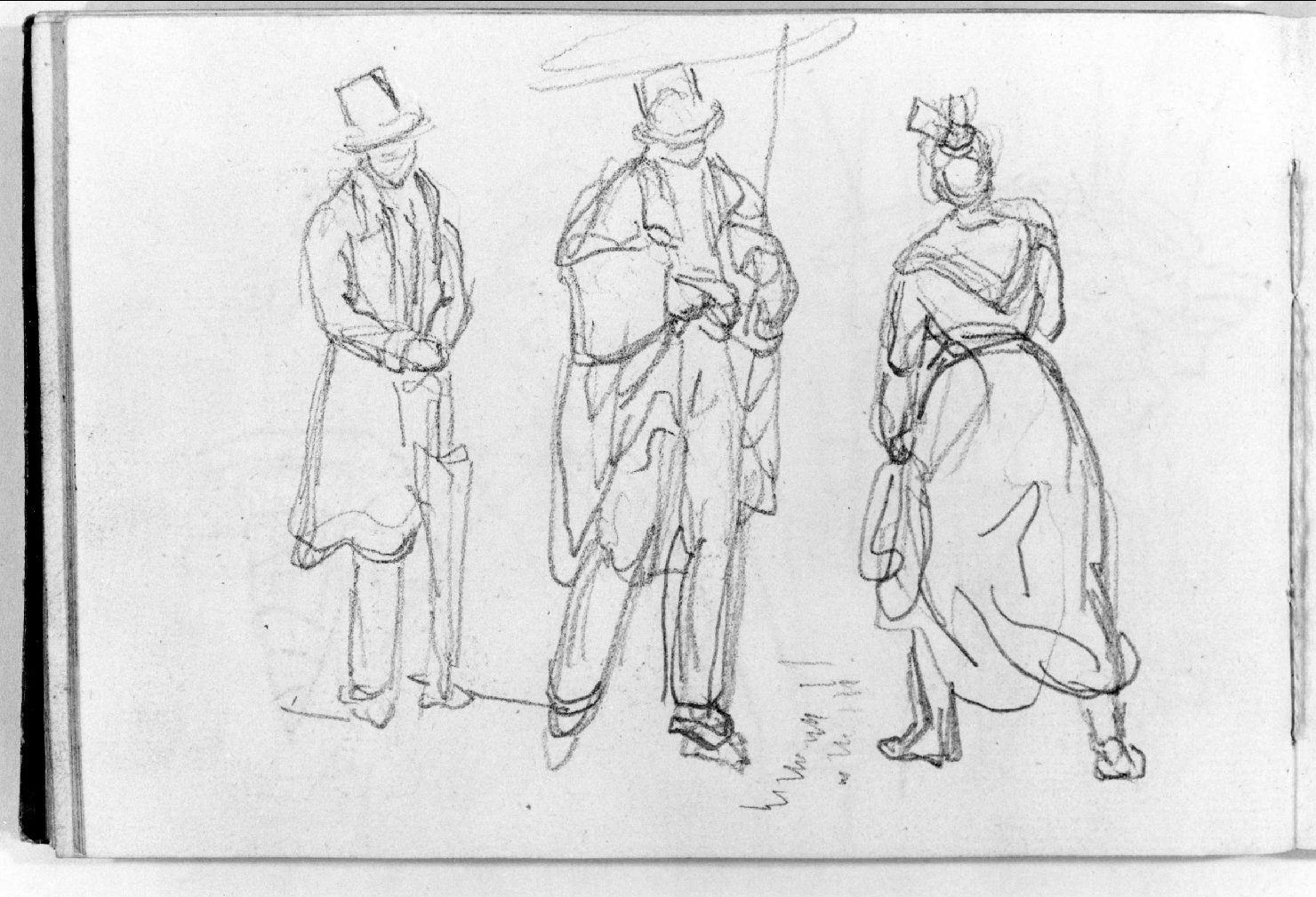 figure maschili e femminili (disegno, serie) di Canella Carlo (seconda metà sec. XIX)