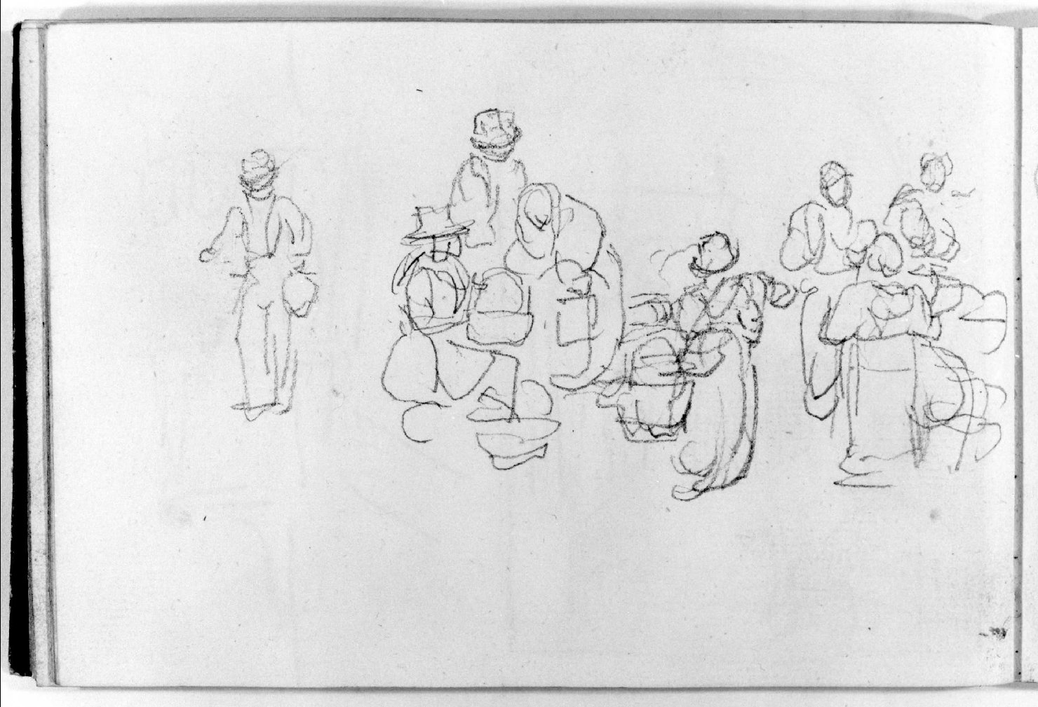 figure maschili e femminili (disegno, serie) di Canella Carlo (seconda metà sec. XIX)