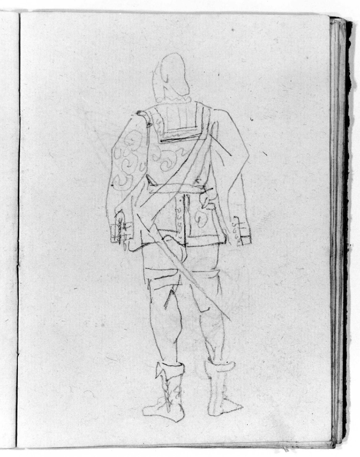 figura maschile (disegno, serie) di Canella Giuseppe (prima metà sec. XIX)