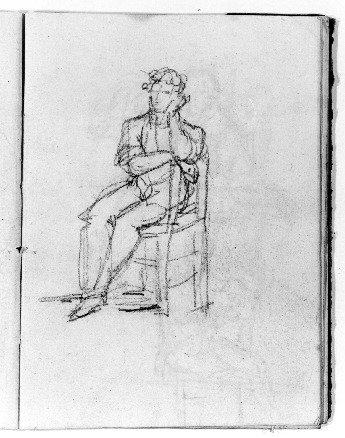 figura maschile seduta (disegno, serie) di Canella Giuseppe (prima metà sec. XIX)