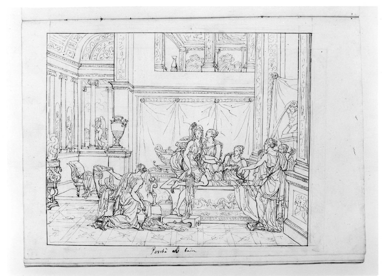 Psiche al bagno (disegno, serie) di Comerio Agostino (sec. XIX)
