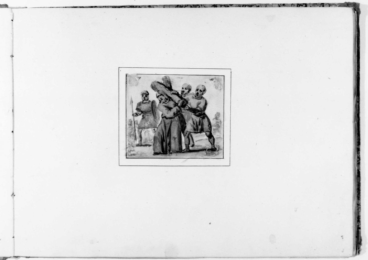 Cristo portacroce (disegno, serie) di Recchia Angelo (metà sec. XIX)