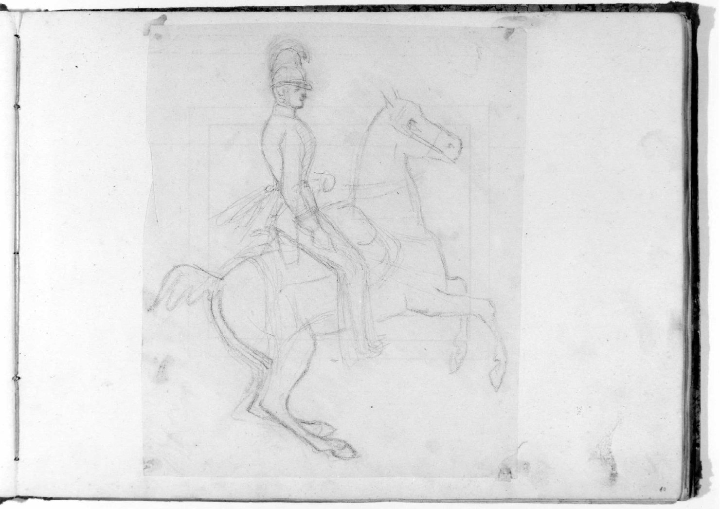 cavaliere (disegno, serie) di Recchia Angelo (metà sec. XIX)