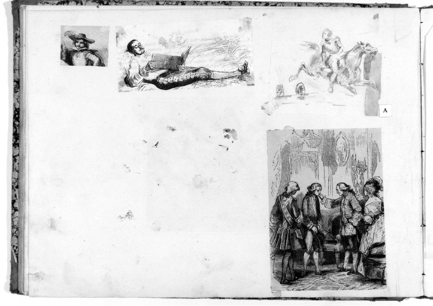 cavaliere (disegno, serie) di Recchia Angelo (metà sec. XIX)