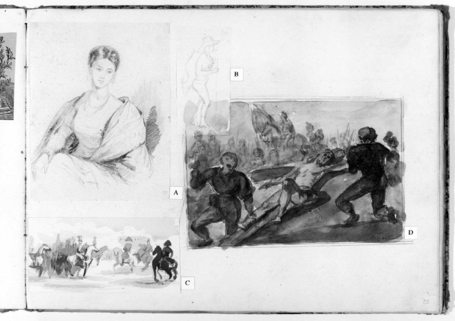 ritratto di donna (disegno, serie) di Recchia Angelo (metà sec. XIX)