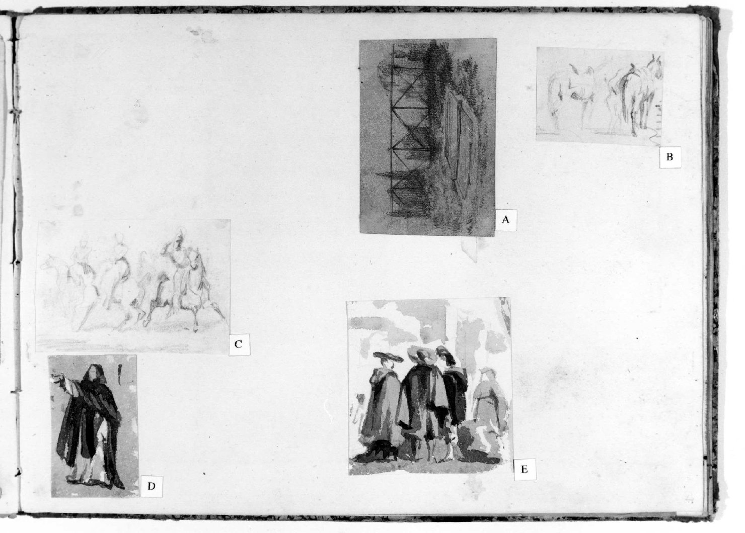 paesaggio (disegno, serie) di Recchia Angelo (metà sec. XIX)