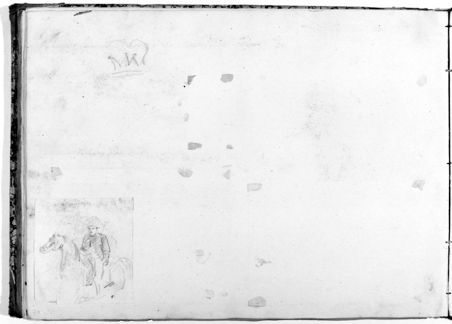 soldato a cavallo (disegno, serie) di Recchia Angelo (metà sec. XIX)