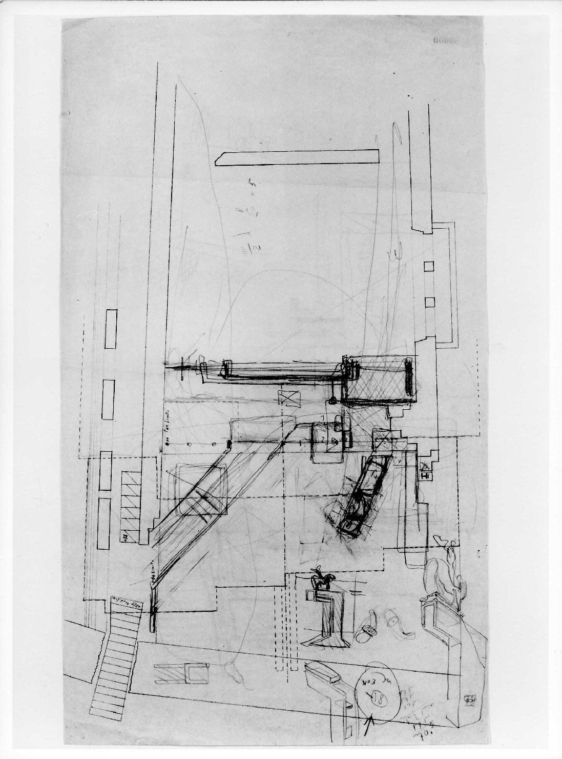 statua equestre di Cangrande I della Scala al Museo di Castelvecchio di Verona (disegno preparatorio) di Scarpa Carlo, Rudella Angelo (sec. XX)