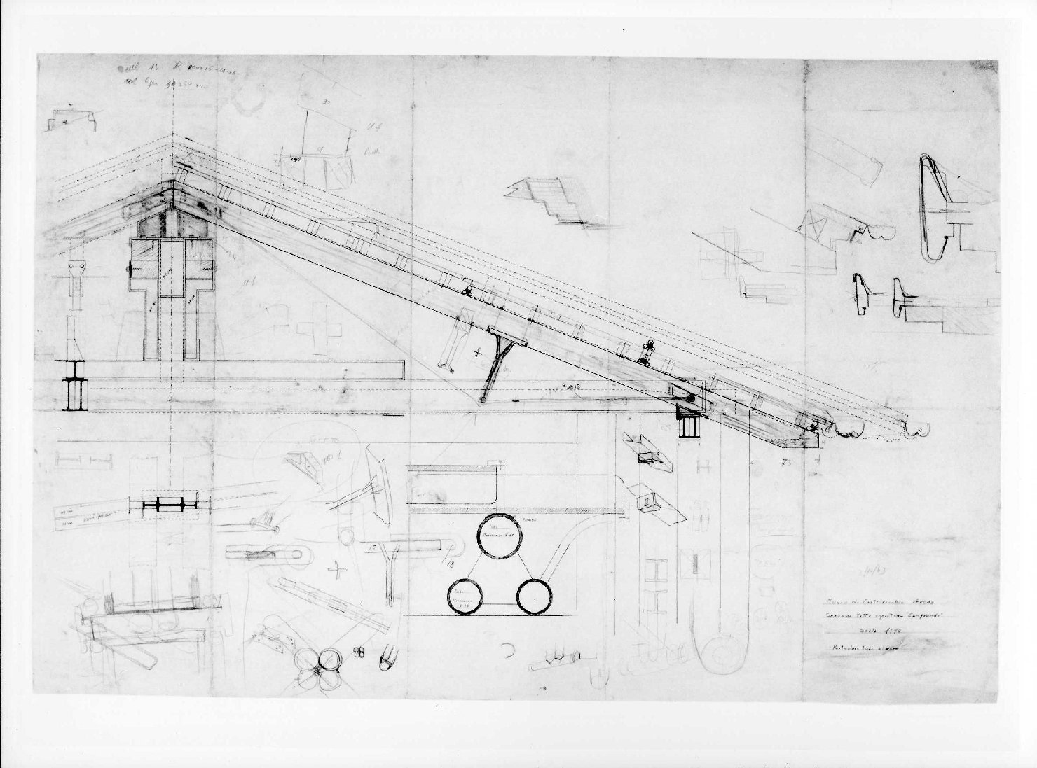 statua equestre di Cangrande I della Scala al Museo di Castelvecchio di Verona (disegno preparatorio) di Scarpa Carlo, Rudella Angelo (sec. XX)