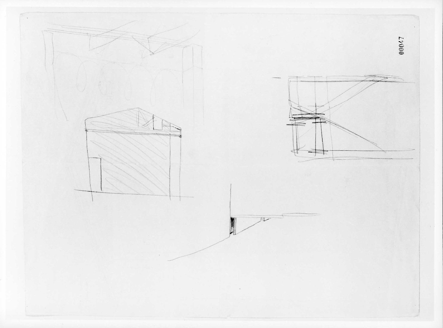 restauro dell'ala della Galleria del Museo di Castelvecchio di Verona (disegno preparatorio) di Scarpa Carlo (sec. XX)