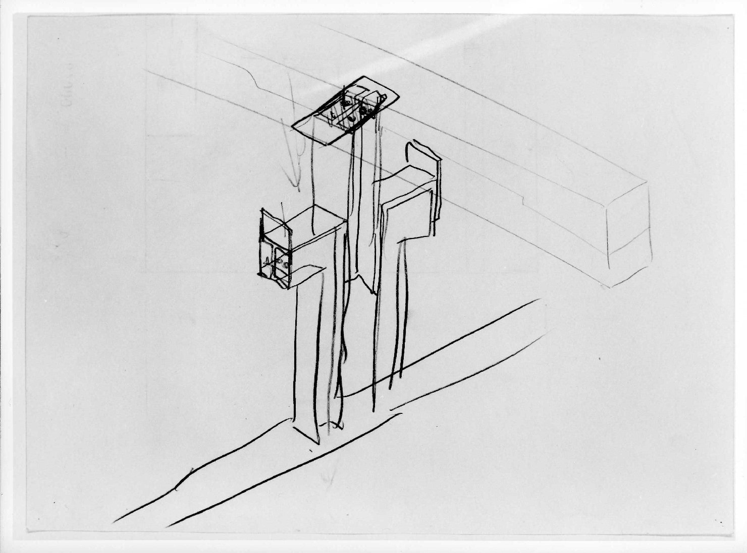 statua equestre di Cangrande I della Scala al Museo di Castelvecchio di Verona (disegno preparatorio) di Scarpa Carlo (sec. XX)