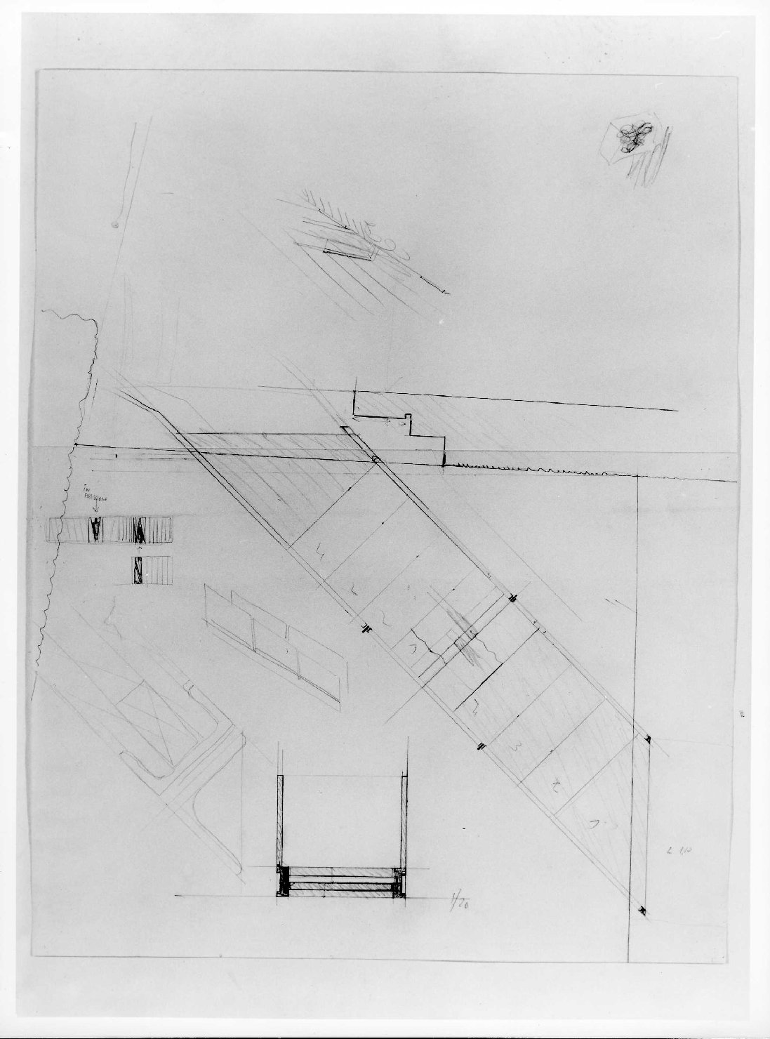 statua equestre di Cangrande I della Scala al Museo di Castelvecchio di Verona (disegno preparatorio) di Scarpa Carlo (sec. XX)