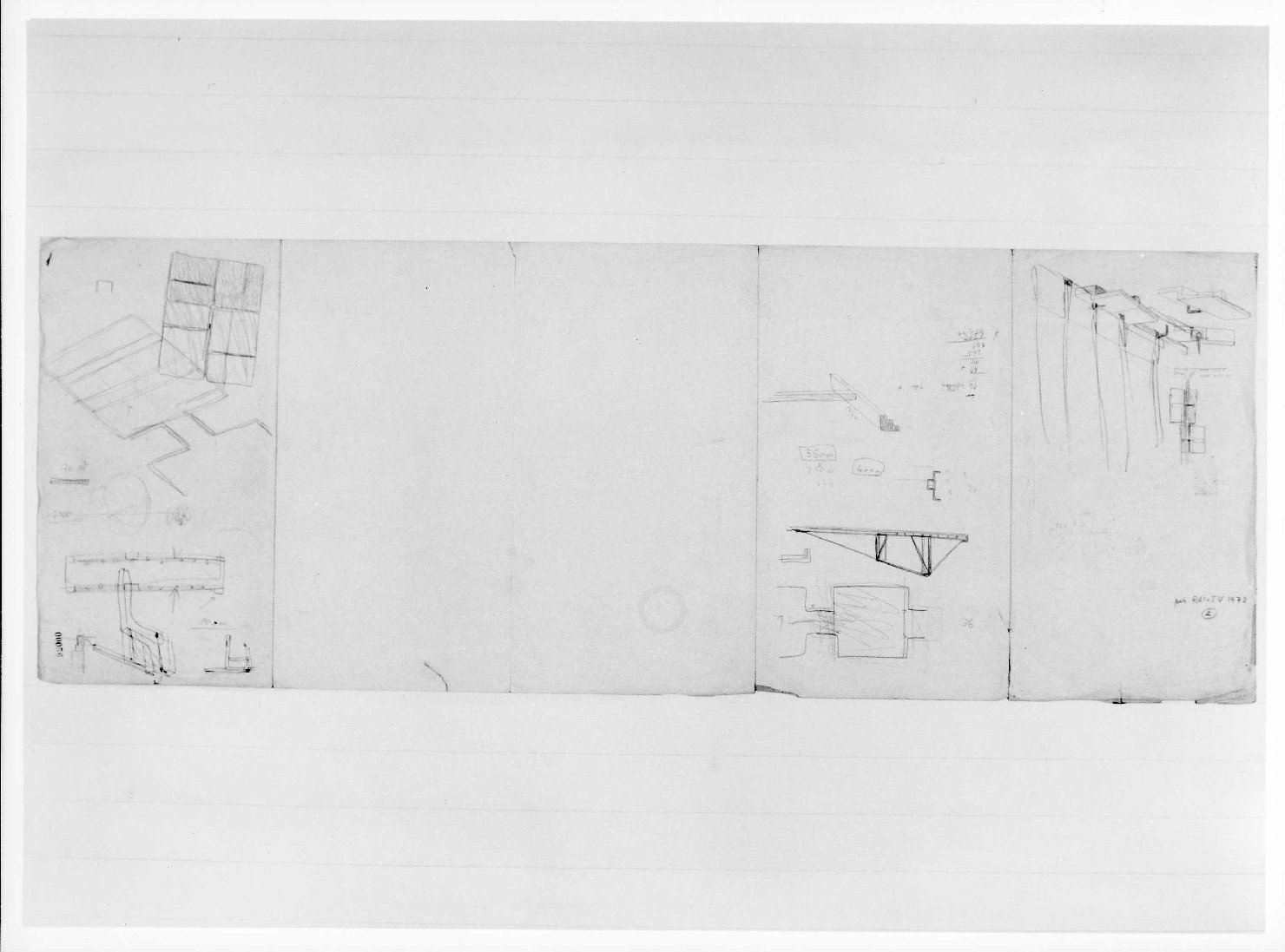 restauro dell'ala della Galleria del Museo di Castelvecchio di Verona (disegno preparatorio) di Scarpa Carlo (sec. XX)