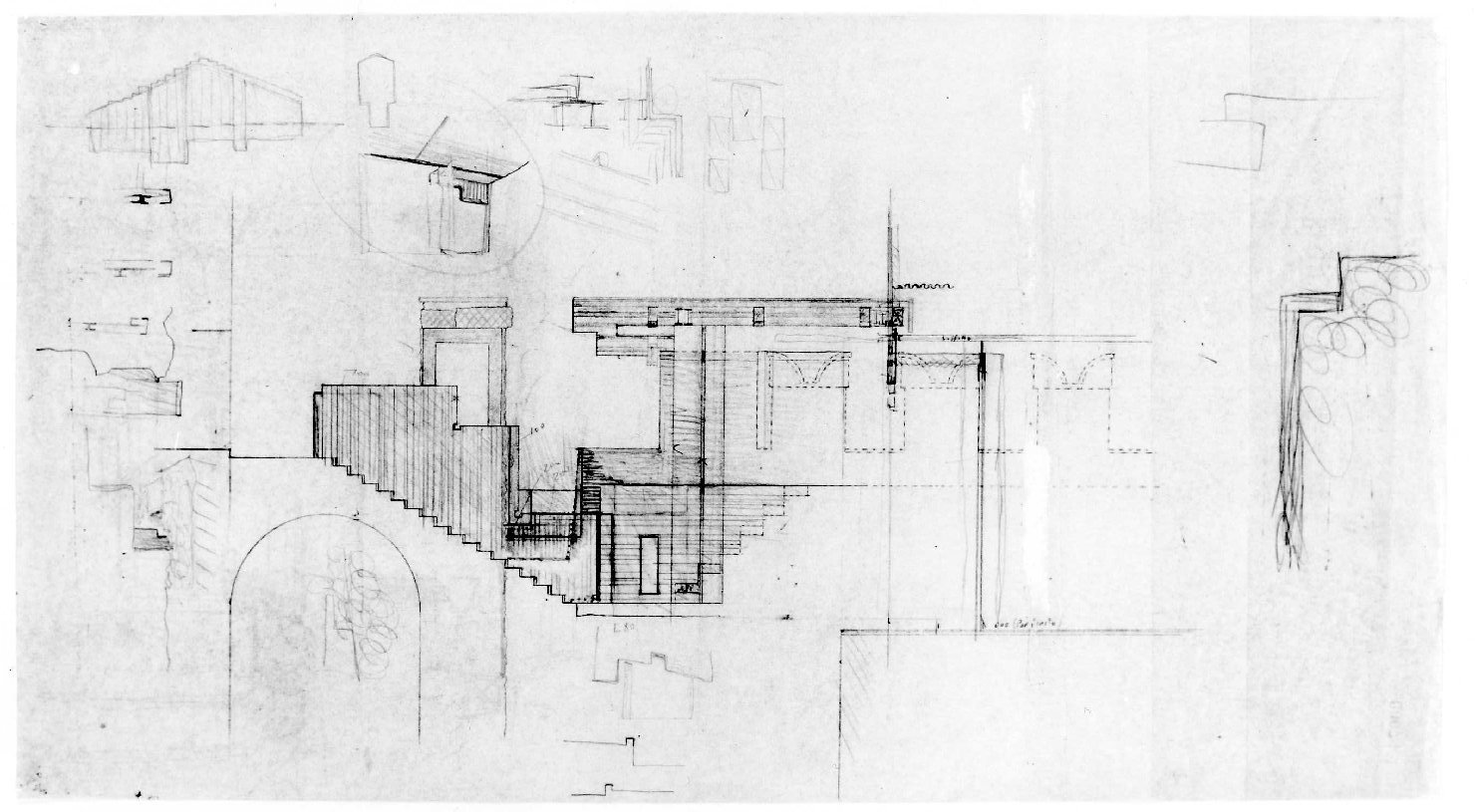 statua equestre di Cangrande I della Scala al Museo di Castelvecchio di Verona (disegno preparatorio) di Scarpa Carlo (sec. XX)