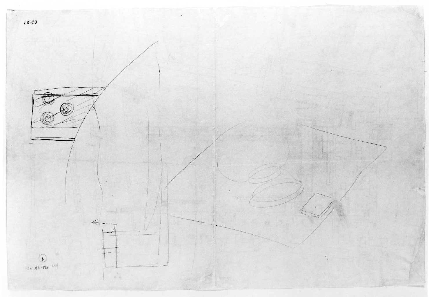 corte e giardino del Museo di Castelvecchio di Verona (disegno preparatorio) di Scarpa Carlo (sec. XX)