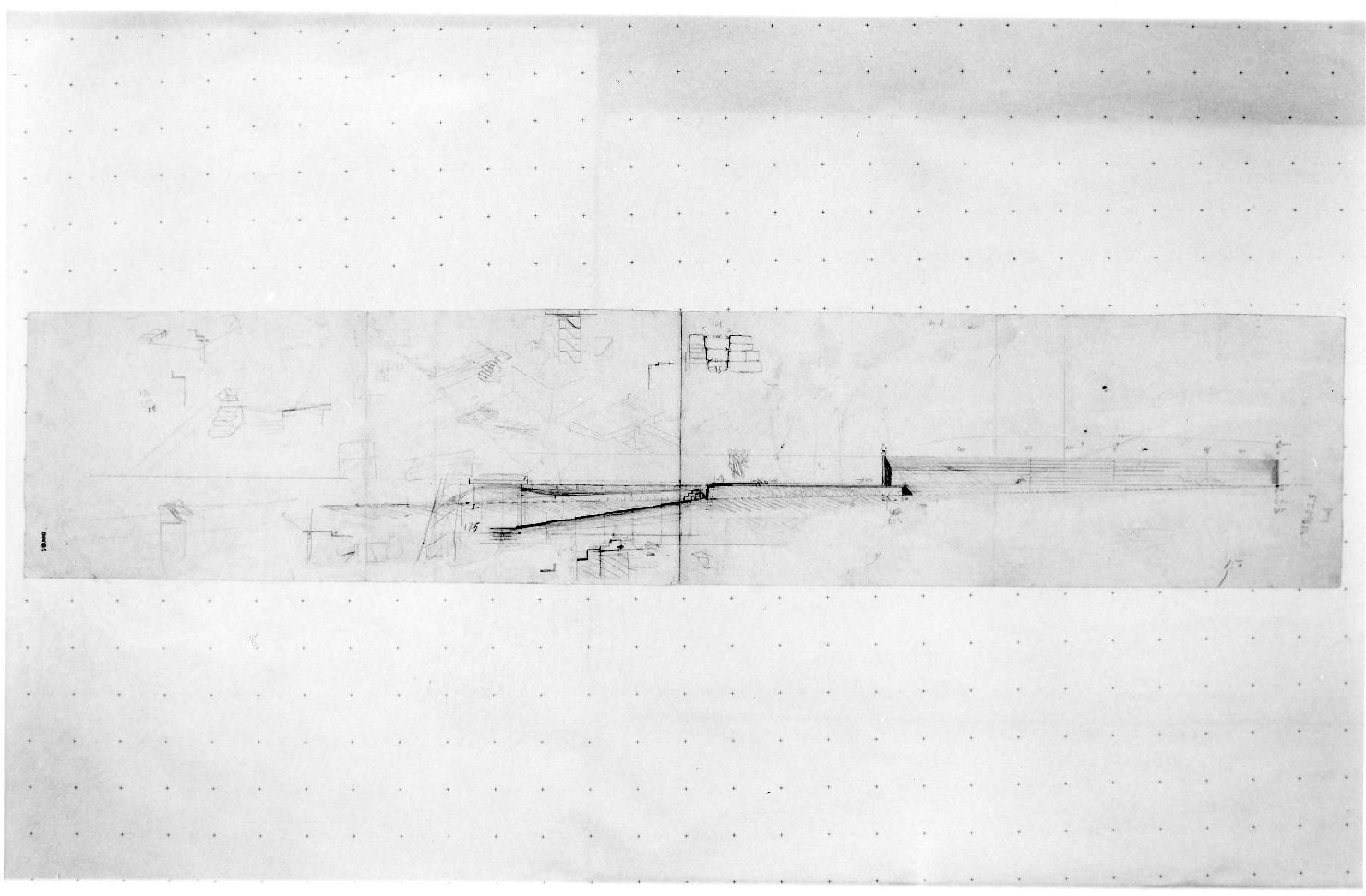 corte e giardino del Museo di Castelvecchio di Verona (disegno) di Scarpa Carlo (sec. XX)